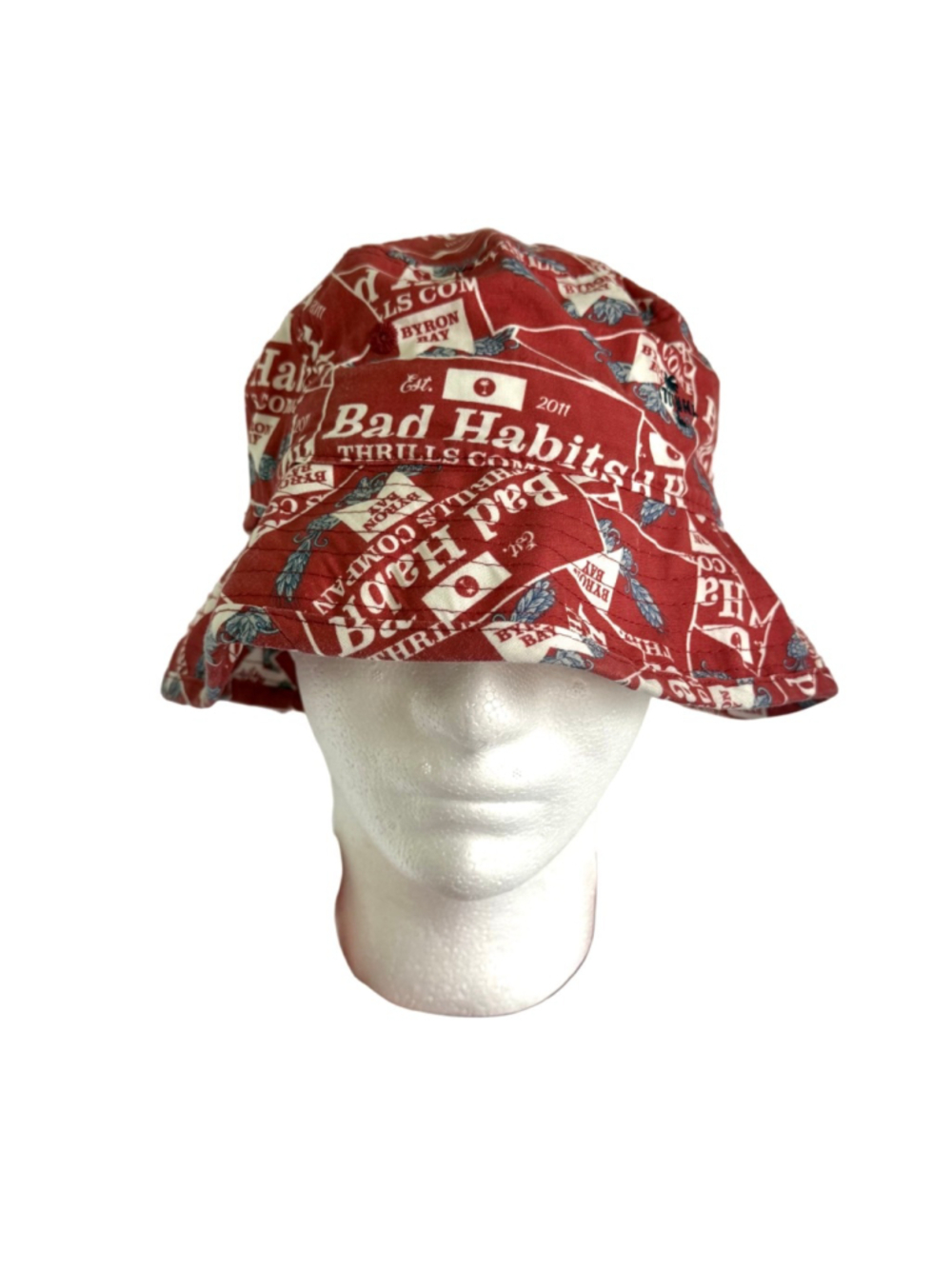 Thrills Co. "Bad Habits" Byron Bay Bucket Hat - Red/White